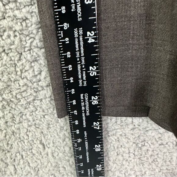 Luigi Bianchi Mantova Sartoria Pants Men 36x26.5 Brown Wool Italian Ankle Slacks - Picture 14 of 16